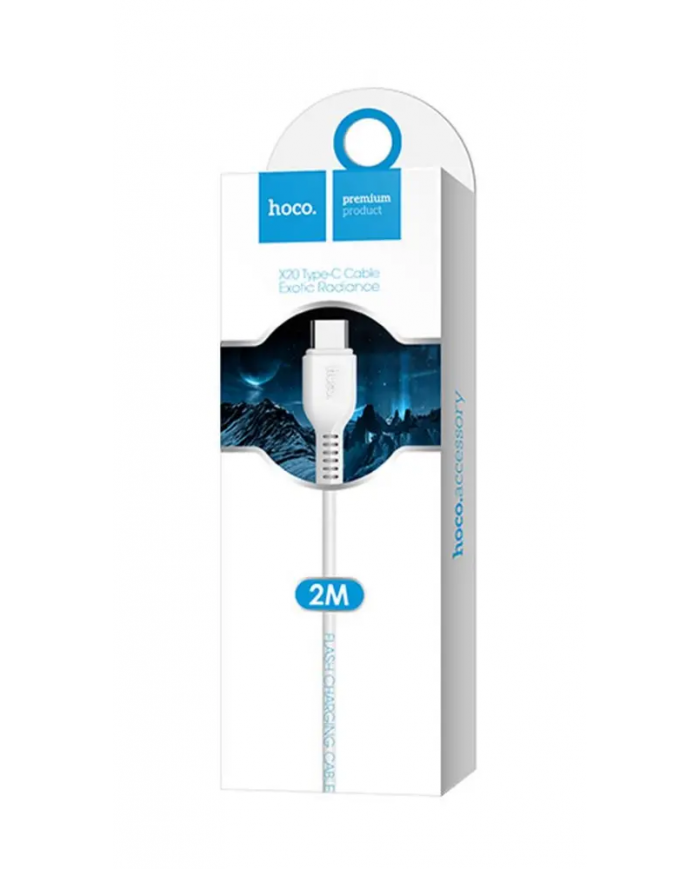 Καλώδιο σύνδεσης Hoco X20 Flash USB σε USB-C 2.0A Λευκό 2m