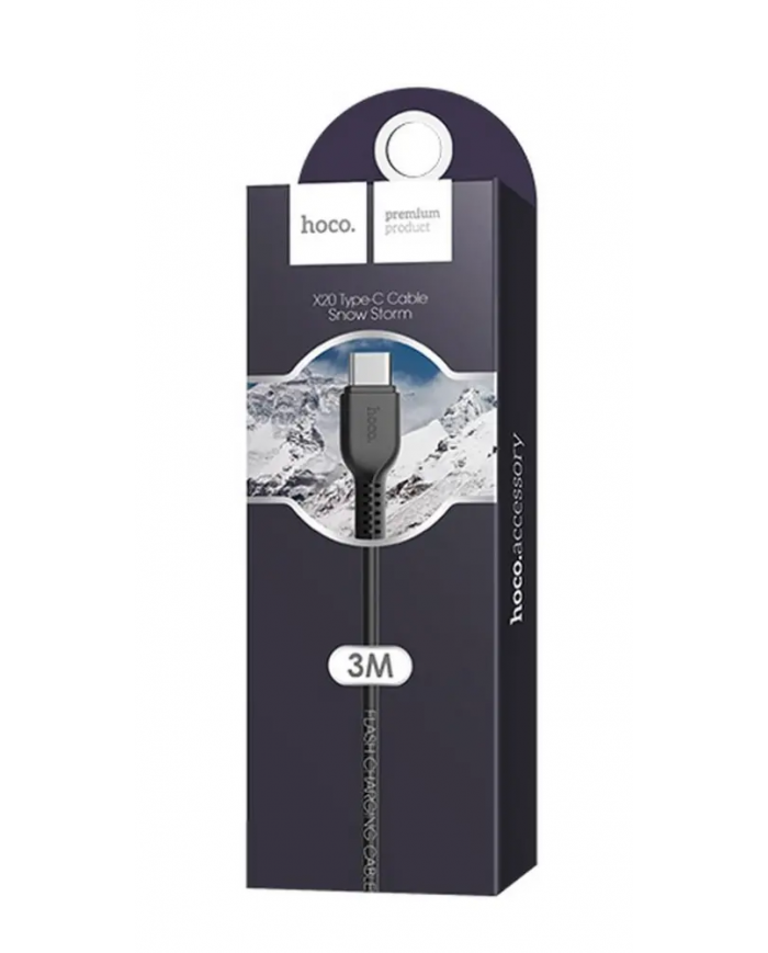 Καλώδιο σύνδεσης Hoco X20 Flash USB σε USB-C 2.0A Μαύρο 3m