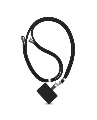 Universal Λουράκι Λαιμού για Θήκη Κινητού Μαύρο