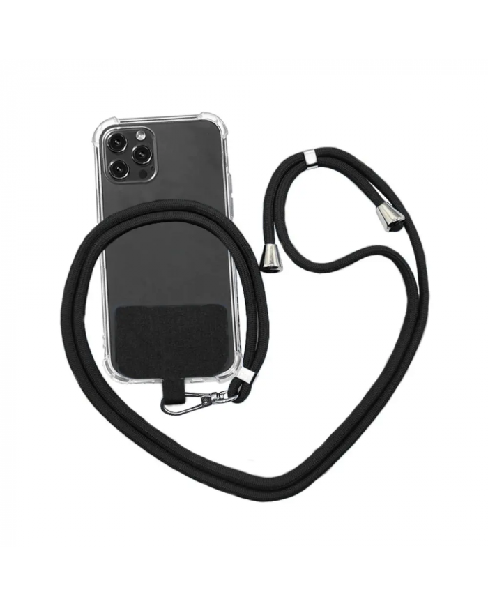 Universal Λουράκι Λαιμού για Θήκη Κινητού Μαύρο