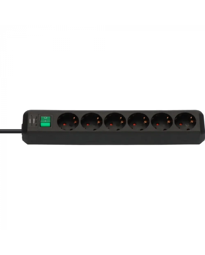 Πολύπριζο Brennenstuhl με 6 Θύρες Εισαγωγής Σούκο και Διακόπτη Ασφαλείας On/Off Καλώδιο 1.5 μ IP20 Μαύρο