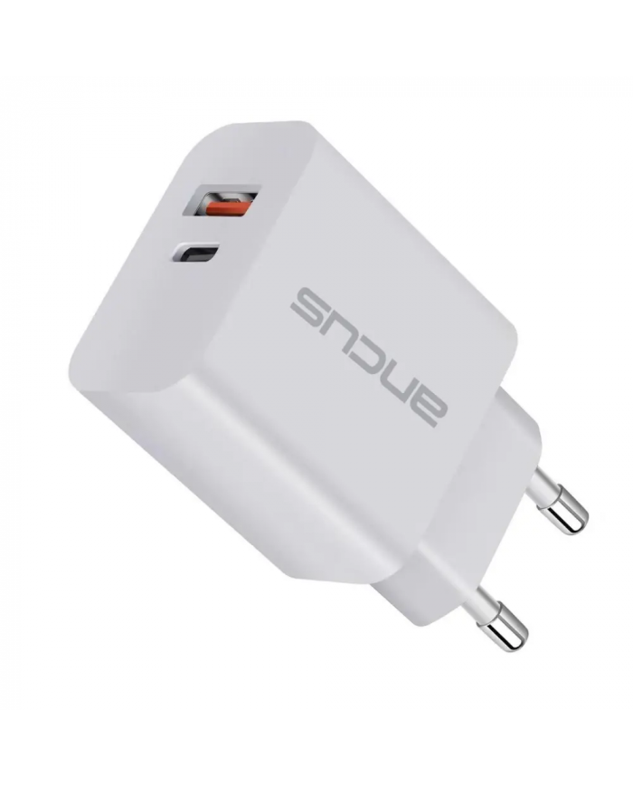 Φορτιστής Ταξιδίου Switching Ancus Supreme Series C70D Dual Fast Charge με USB/USB-C Έξοδο QC3.0 PD30W Λευκό