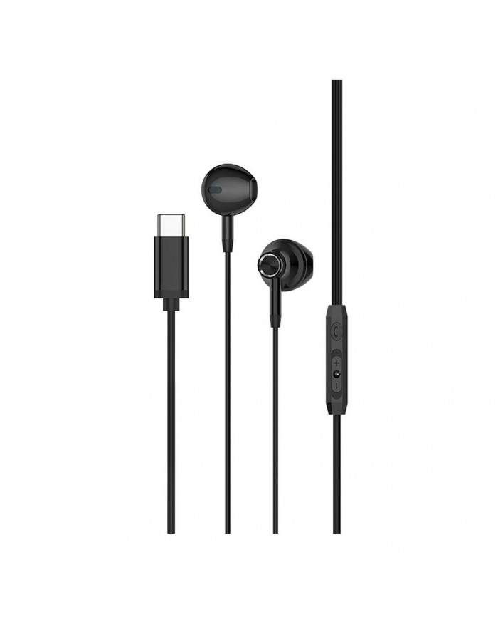 Hands Free Hoco L13 Grandee Earphones Stereo USB-C Μαύρα με Μικρόφωνο και Πλήκτρο Λειτουργίας 1,2μ