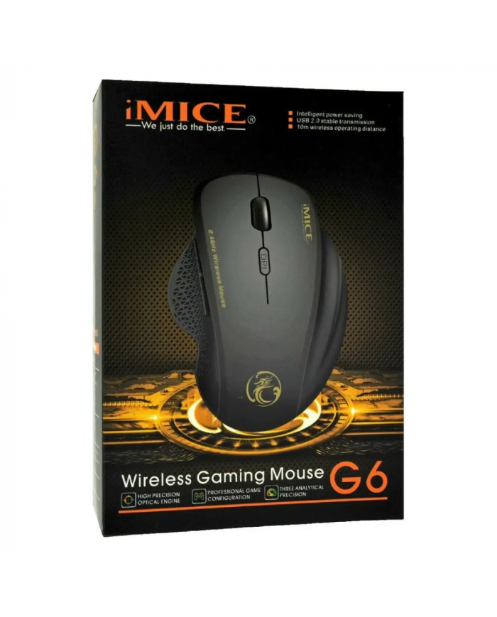 Ασύρματο Ποντίκι iMICE 6G Gaming Mouse1600dpi 2.4GHz Μαύρο