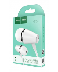 Hands Free Hoco M34 Earphones Stereo 3.5mm Λευκό με Μικρόφωνο και Πλήκτρο Λειτουργίας