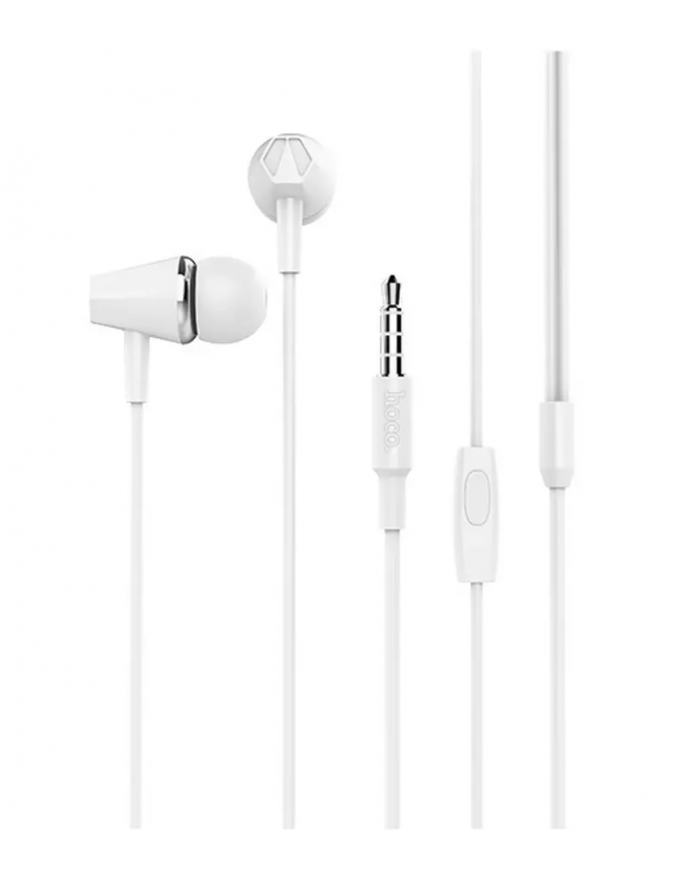 Hands Free Hoco M34 Earphones Stereo 3.5mm Λευκό με Μικρόφωνο και Πλήκτρο Λειτουργίας