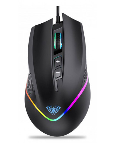AULA ενσύρματο gaming ποντίκι AULA F805, 6400DPI, 7 πλήκτρα, RGB, μαύρο AULA ενσύρματο gaming ποντίκι AULA F805, 6400DPI, 7 πλήκτρα, RGB, μαύρο