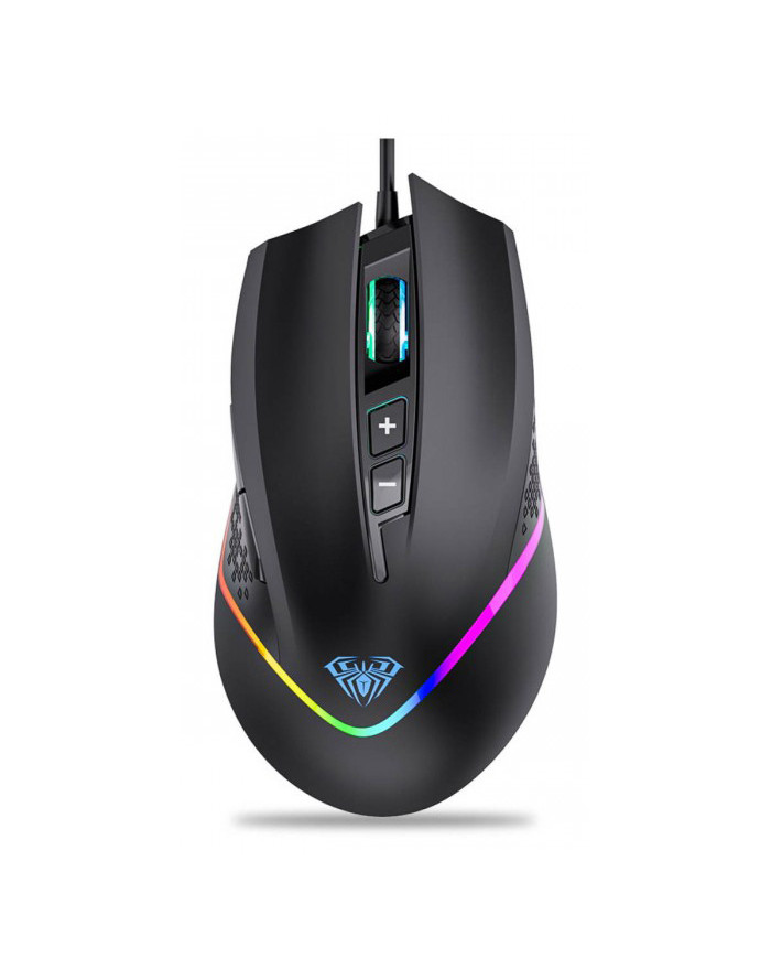 AULA ενσύρματο gaming ποντίκι AULA F805, 6400DPI, 7 πλήκτρα, RGB, μαύρο
