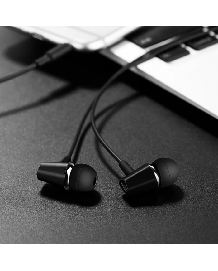 Hands Free Hoco M34 Earphones Stereo 3.5mm Μαύρο με Μικρόφωνο και Πλήκτρο Λειτουργίας