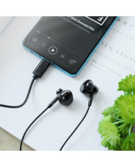 Hands Free Hoco L13 Grandee Earphones Stereo USB-C Μαύρα με Μικρόφωνο και Πλήκτρο Λειτουργίας 1,2μ