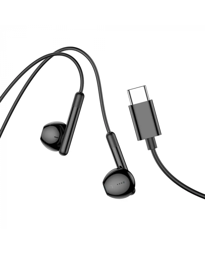 Hands Free Hoco M93 Earphones Stereo USB-C Συμβατά με Όλες τις Συσκευές USB-C Μαύρο 1.2m
