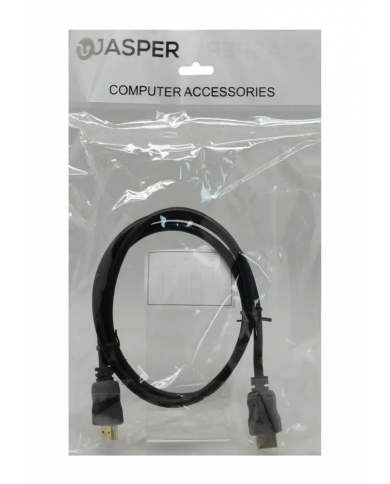Καλώδιο σύνδεσης Jasper HDMI 1.4 A Αρσενικό σε A Αρσενικό Gold Plated CCS 1m Μαύρο