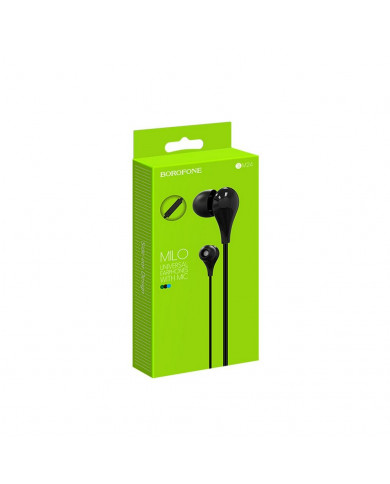 Hands Free Borofone BM24 Milo Earphones Stereo 3.5 mm Μαύρα με Μικρόφωνο και Πλήκτρο Λειτουργίας Hands Free Borofone BM24 Milo Earphones Stereo 3.5 mm Μαύρα με Μικρόφωνο και Πλήκτρο Λειτουργίας