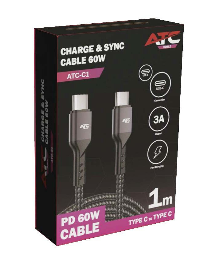 ATC-C1 Charge & Sync Cable Type C/C 60W
