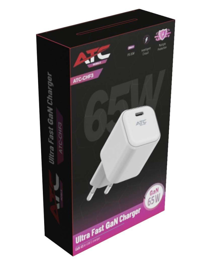 ATC-CHF3 Ultra Fast GaN Charger 65w White (Nano)