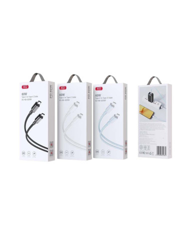 XO NB-Q250B Καλώδιο Φόρτισης + Data PD 60W Type-C to Type-C PVC 1m Λευκό XO NB-Q250B Καλώδιο Φόρτισης + Data PD 60W Type-C to Type-C PVC 1m Λευκό