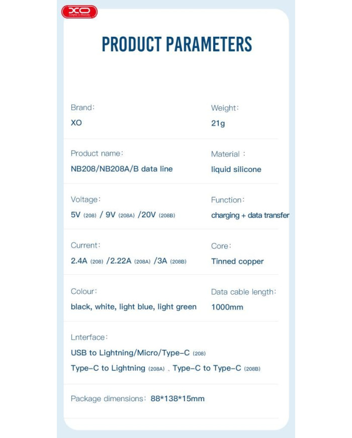 XO CE06 PD 30W GaN Γρήγορος Φορτιστής με λαμπάκι και Lightning Καλώδιο