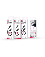 XO  Καλώδιο Φόρτισης + Data TypeC L 3M Zeus Series Μαύρο