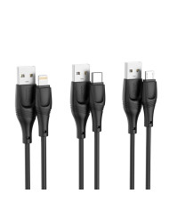 XO  Καλώδιο Φόρτισης + Data TypeC L 3M Zeus Series Μαύρο