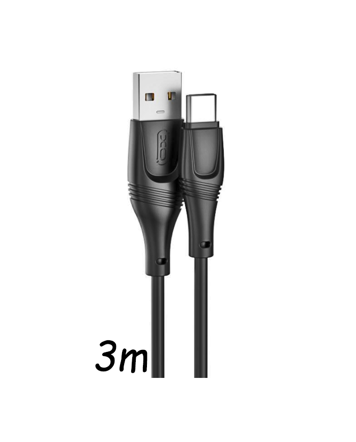 XO  Καλώδιο Φόρτισης + Data TypeC L 3M Zeus Series Μαύρο