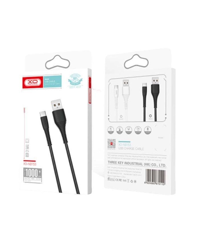 XO NB156 USB Καλώδιο Φόρτισης για Lightning Μαύρο