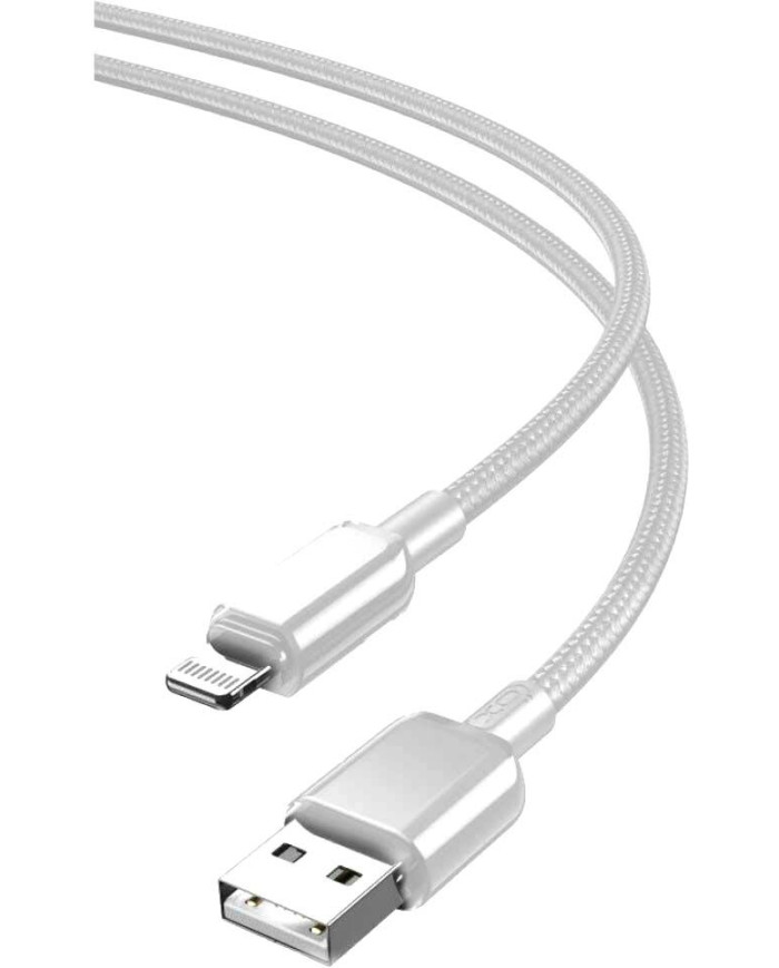 XO NB249 5A PVC Shiny Colorful Lightning Data Cable White