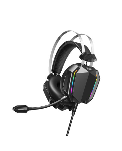 XO GE-07 Στατικά RGB Long mic Gaming Ακουστικά USB+Dual 3,5mm