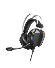 XO GE-09 Static RGB Mic Game Ακουστικά USB+3.5 (με καλώδιο προσαρμογέα)