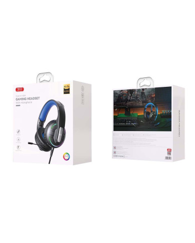 XO GE-09 Static RGB Mic Game Ακουστικά USB+3.5 (με καλώδιο προσαρμογέα)
