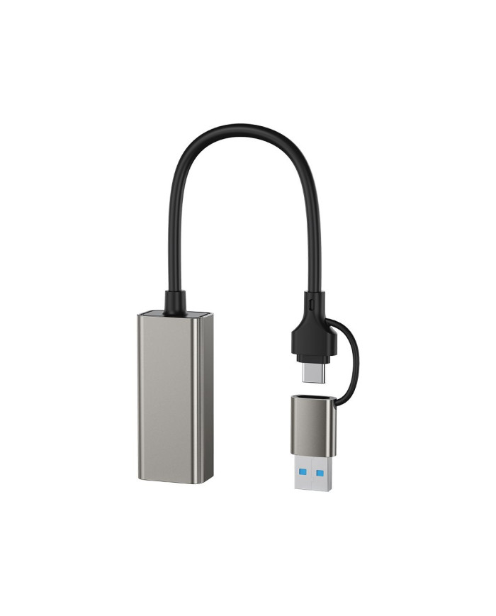 XO HUB018 Αντάπτορας Δικτύου USB σε Type-C 2-σε-1 RJ45 100Mbs