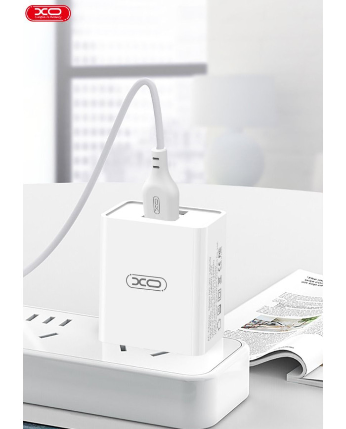 XO L65EU 2.4A Διπλής Θύρας USB Φορτιστής for Type-C