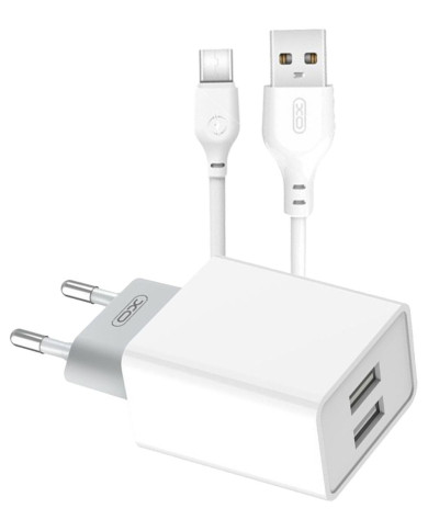 XO L65EU 2.4A Διπλής Θύρας USB Φορτιστής for Type-C