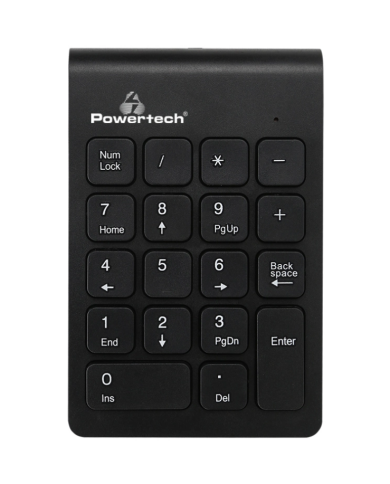 POWERTECH ασύρματο αριθμητικό πληκτρολόγιο , 2.4GHz, μαύρο