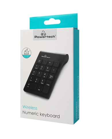 POWERTECH ασύρματο αριθμητικό πληκτρολόγιο , 2.4GHz, μαύρο
