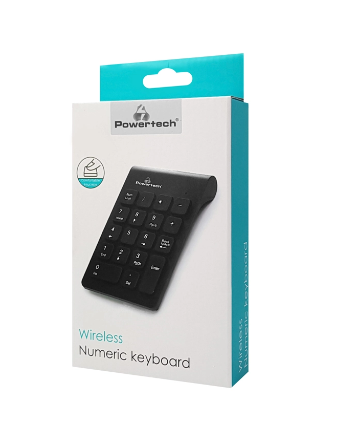 POWERTECH ασύρματο αριθμητικό πληκτρολόγιο , 2.4GHz, μαύρο