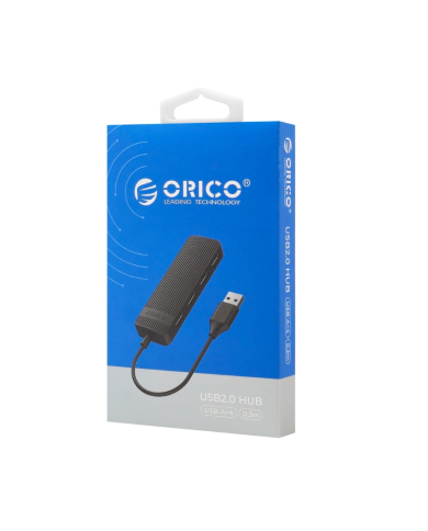 ORICO USB 2.0 hub FL02, 4x USB ports, μαύρο