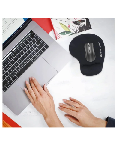 POWERTECH mouse pad  με στήριγμα καρπού, 23x19x1.8cm, μαύρο POWERTECH mouse pad  με στήριγμα καρπού, 23x19x1.8cm, μαύρο