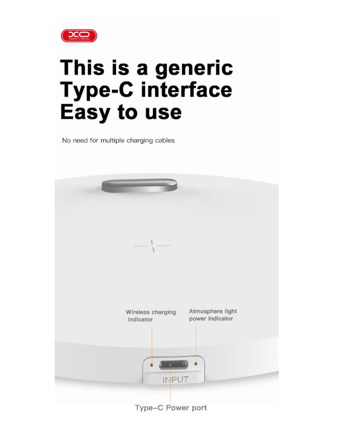 XO WX030 Βάση Φόρτισης Κινητού Τηλεφώνου με Φωτισμό 15W