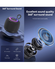 USAMS φορητό ηχείο US-YX014, 10W, Bluetooth, 1200mAh, μαύρο