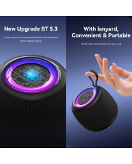 USAMS φορητό ηχείο US-YX014, 10W, Bluetooth, 1200mAh, μαύρο