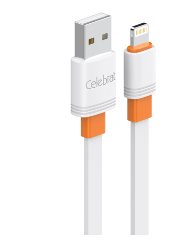 CELEBRAT καλώδιο Lightning σε USB CB-33L, flat, 2.4A, 1m, λευκό CELEBRAT καλώδιο Lightning σε USB CB-33L, flat, 2.4A, 1m, λευκό