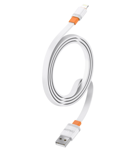 CELEBRAT καλώδιο Lightning σε USB CB-33L, flat, 2.4A, 1m, λευκό CELEBRAT καλώδιο Lightning σε USB CB-33L, flat, 2.4A, 1m, λευκό