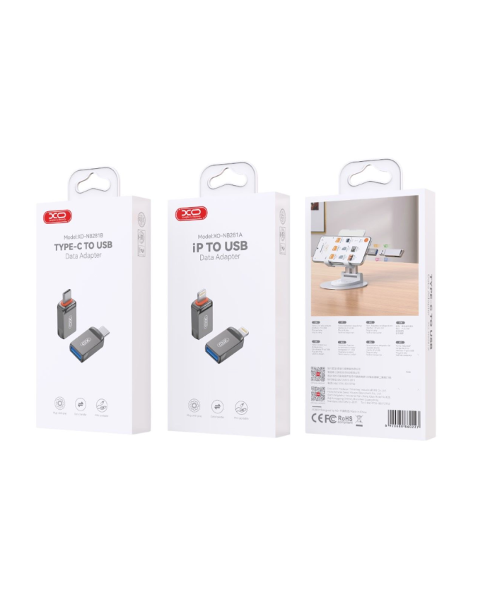 XO NB281A Αντάπτορας Type-C USB Κράμα Ψευδαργύρου