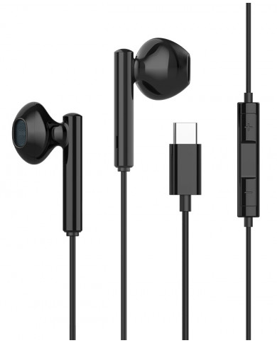 CELEBRAT earphones με μικρόφωνο G16, Type-C, 1.2m, μαύρα CELEBRAT earphones με μικρόφωνο G16, Type-C, 1.2m, μαύρα