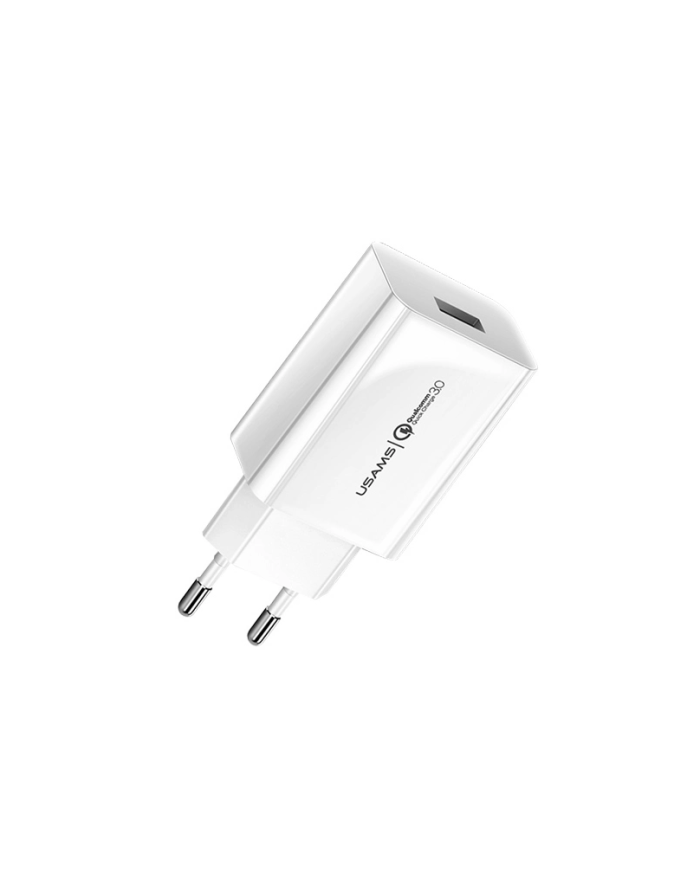 USAMS φορτιστής τοίχου T22, 1x USB, QC3.0 18W 3A, λευκός