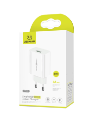 USAMS φορτιστής τοίχου T22, 1x USB, QC3.0 18W 3A, λευκός