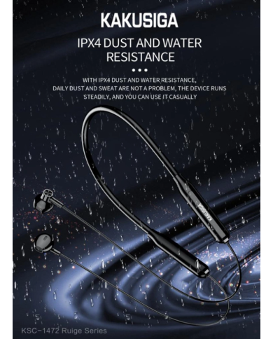 KAKUSIGA earphones KSC-1472 με μαγνήτη, Bluetooth, 10mm, 130mAh, μαύρα