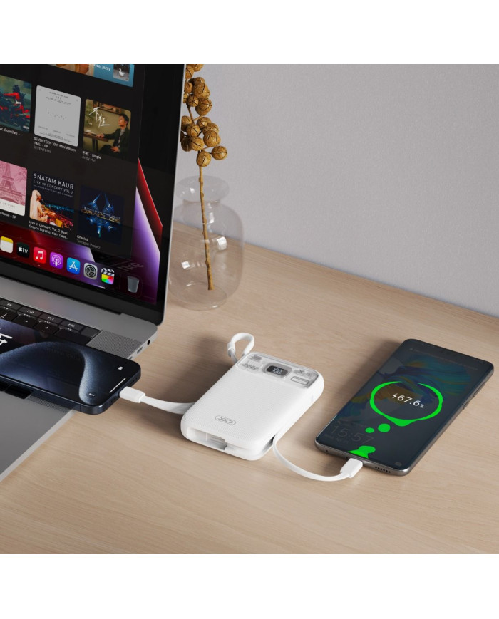 XO PR243 22.5W Powerbank Γρήγορης Φόρτισης 10000mAh Λευκό