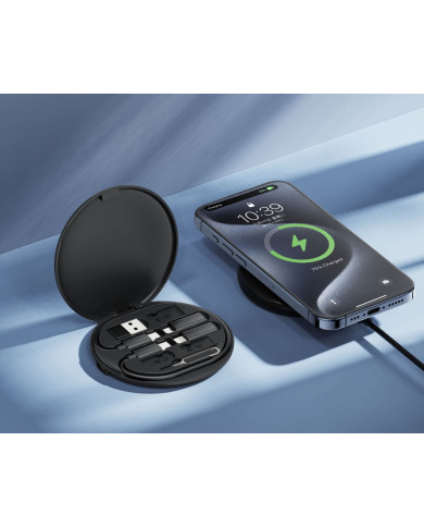 XO CX031 Adapter Family Box + Μαγνητικός ασύρματος φορτιστής 15W Μαύρο