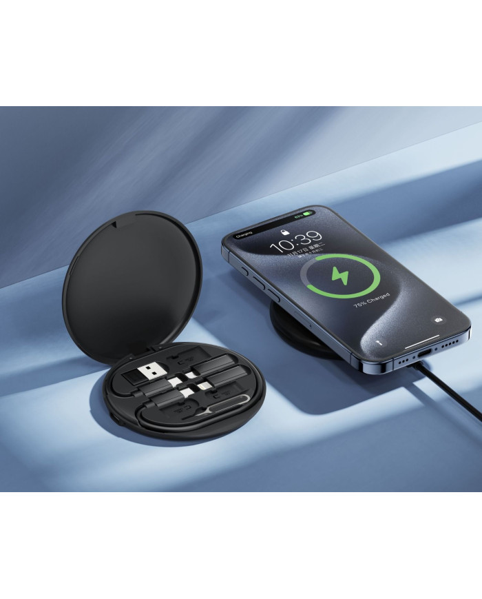 XO CX031 Adapter Family Box + Μαγνητικός ασύρματος φορτιστής 15W Μαύρο